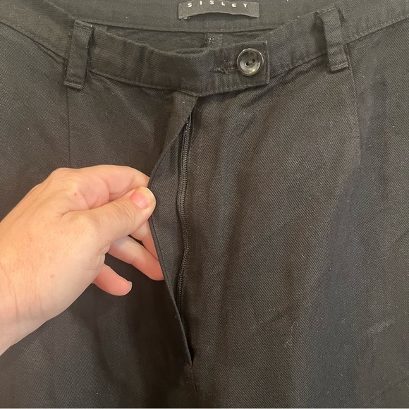Sisley black linen blend trouser pant size 42 - Picture 5 of 9